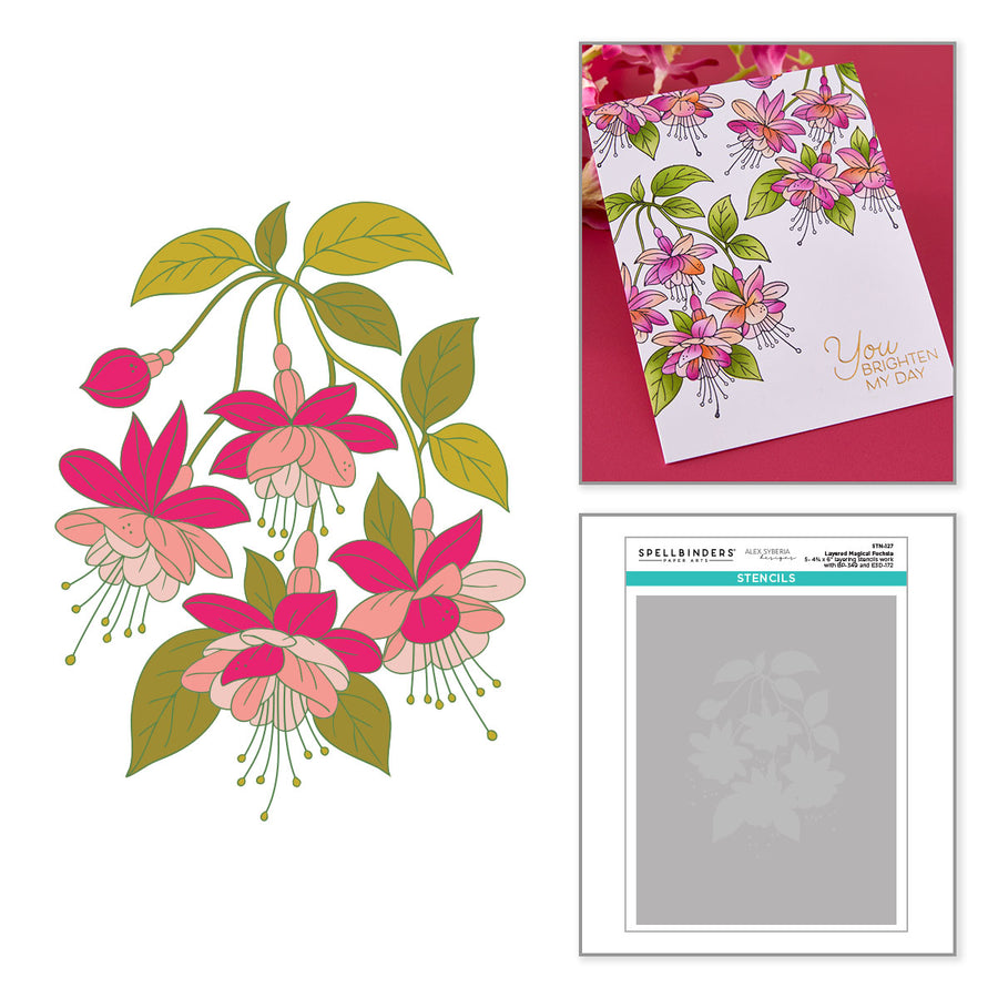 Spellbinders - Layered Magical Fuchsia Stencil by Alex Syberia Designs