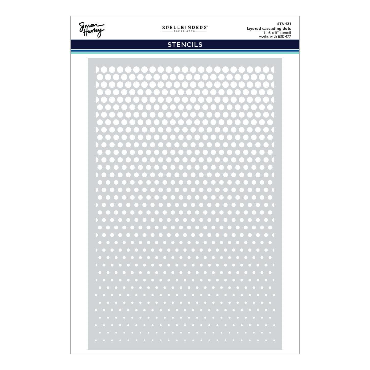 Spellbinders - Layered Cascading Dots Stencil by Simon Hurley
