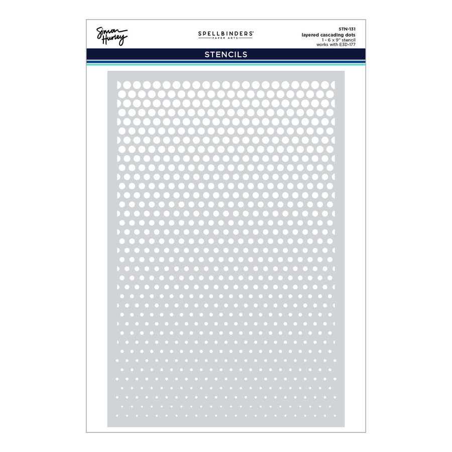 Spellbinders - Layered Cascading Dots Stencil by Simon Hurley