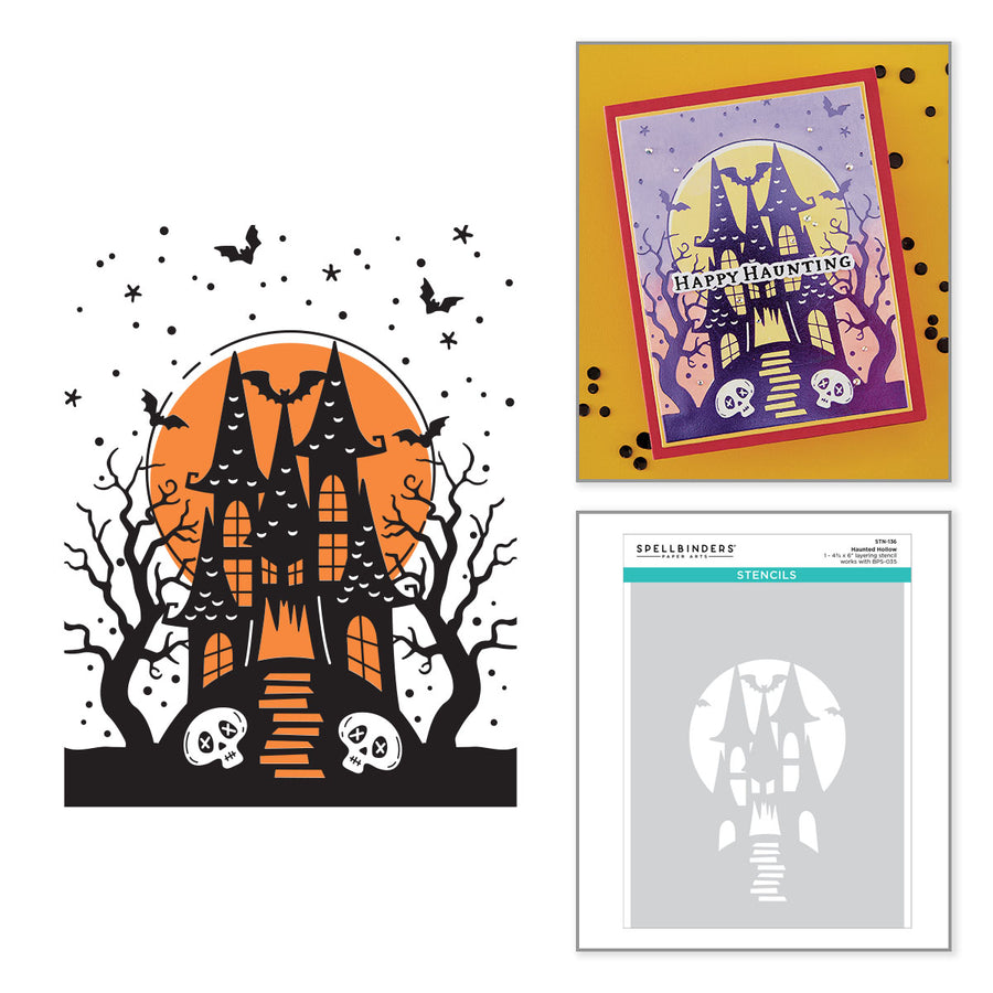 Spellbinders - BetterPress Society August 2026 (Haunted Hollow Press Plate & Die Set + Add-on Stencil Bundle)