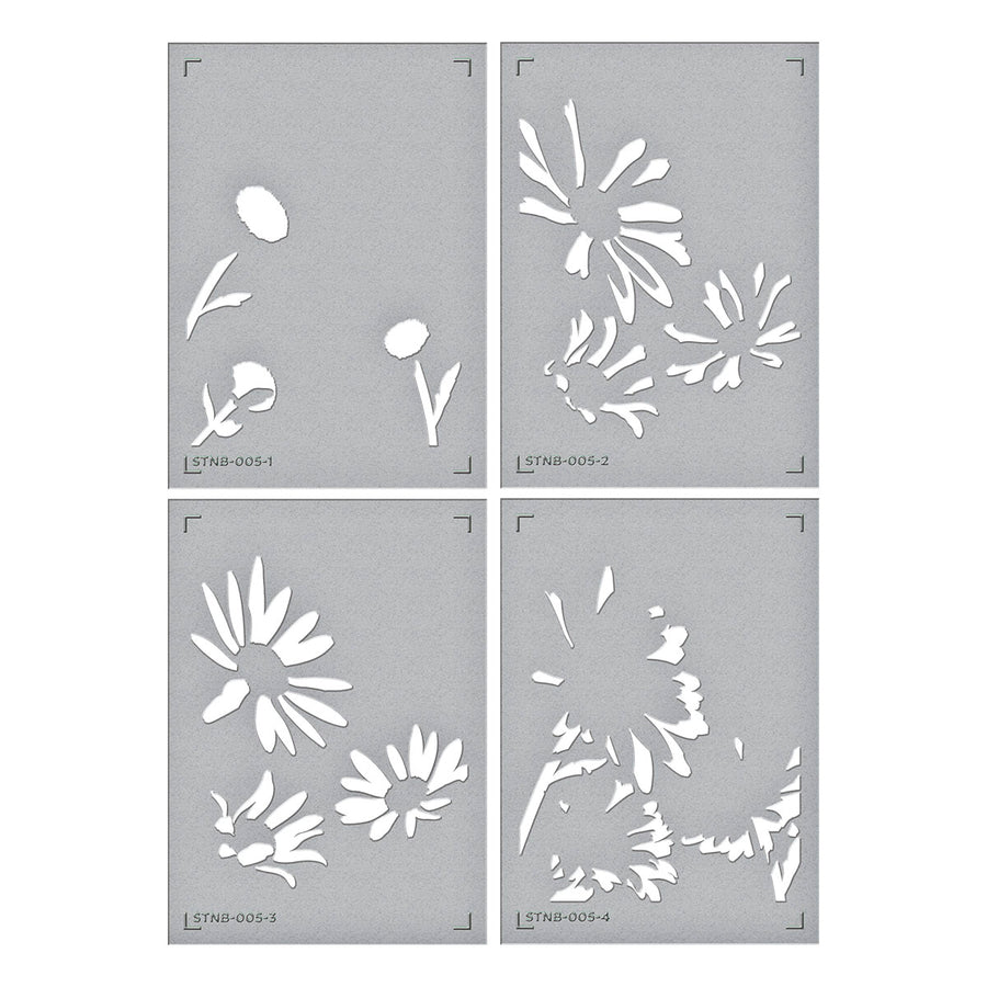 Spellbinders - Daisy Trio BetterPress and Stencil Bundle from the Yana's Daisies Collection by Yana Smakula