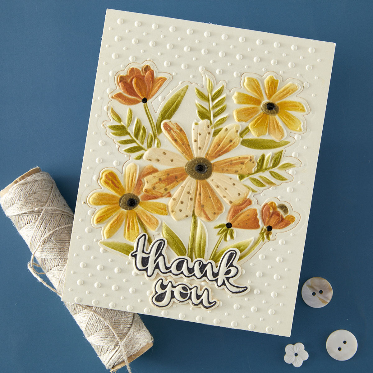 Spellbinders - Thank You Bouquet 3D Emboss & Cut Folder from the Tabbed Classics Collection by Wendy Vecchi