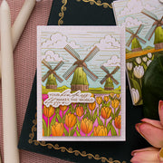Spellbinders - Windmills and Tulips Press + Foil Plate and Stencil Bundle by Yana Smakula
