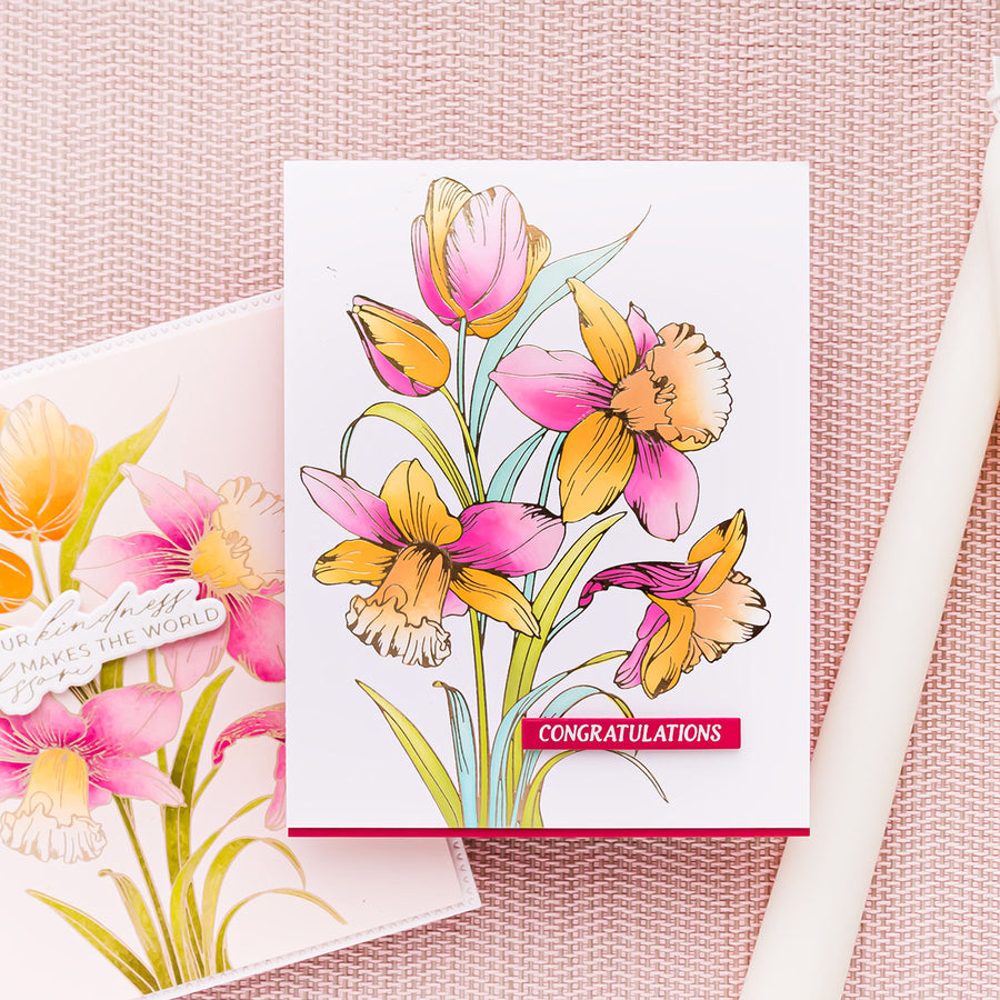 Spellbinders - Tulips and Daffodils Press + Foil Plate by Yana Smakula