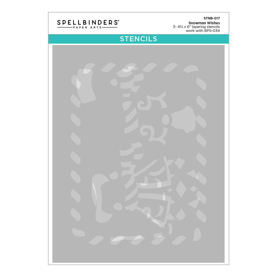 (PRE-ORDER) Spellbinders - BetterPress Society July 2026 (Snowman Wishes Press Plates, Die Set and Stencils Bundle)