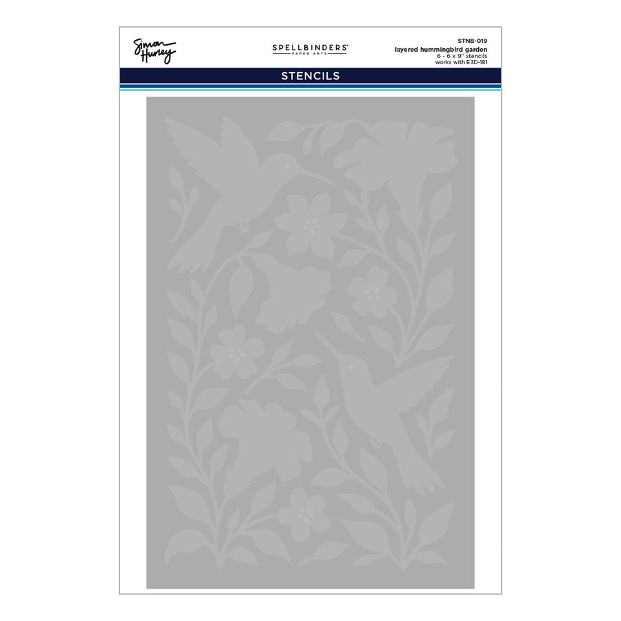 Spellbinders - Hummingbird Garden 3D Folder and Stencil Bundle by Simon Hurley