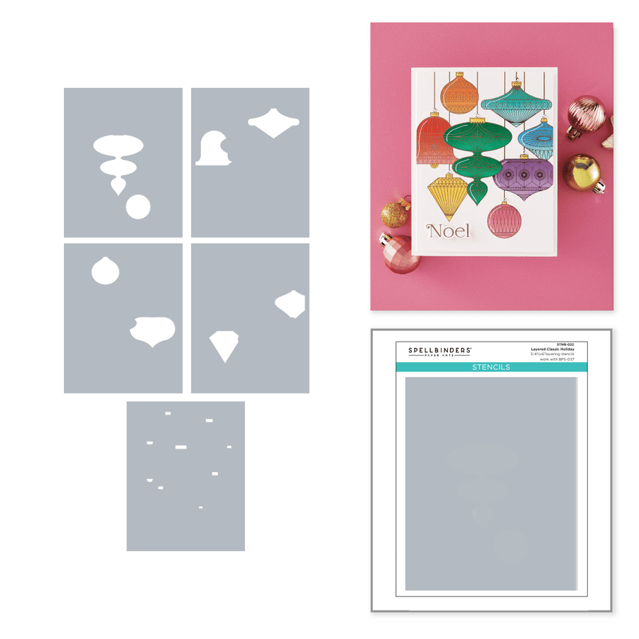 Spellbinders - BetterPress Society October 2026 (Classic Holiday Press Plate + Die Set & Stencils Bundle)