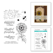 Spellbinders - Sunflower Greetings Clear Stamp Set from the Serenade of Autumn Collection