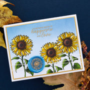 Spellbinders - Sunflower Greetings Clear Stamp Set from the Serenade of Autumn Collection