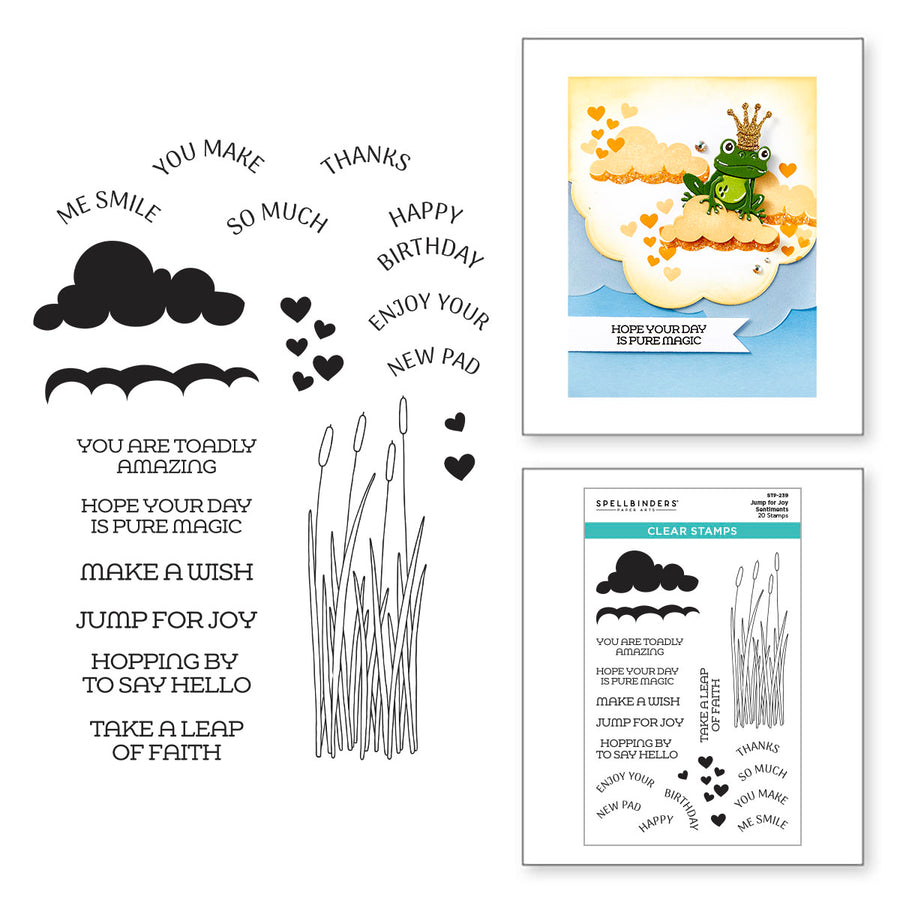 Spellbinders - Jump for Joy Sentiments Clear Stamp Set from the Jump for Joy Collection