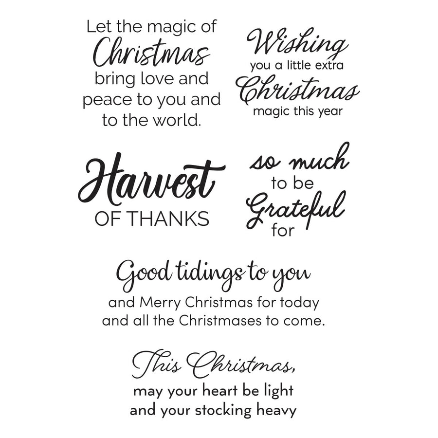 Spellbinders - Nichol's Needlework Sentiments Clear Stamp Set from the Nichol's Needlework Collection by Nichol Spohr