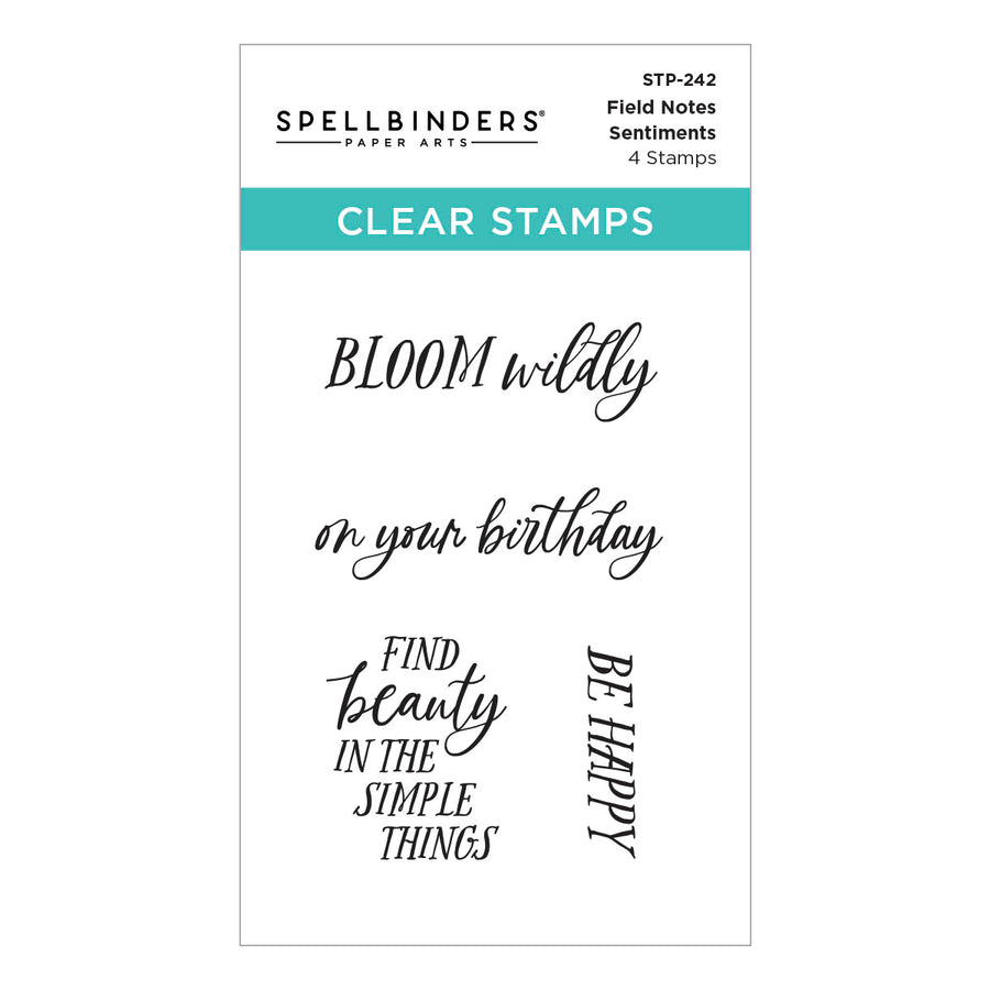 Spellbinders - Field Notes Sentiments Clear Stamp Set from the Field Notes Collection