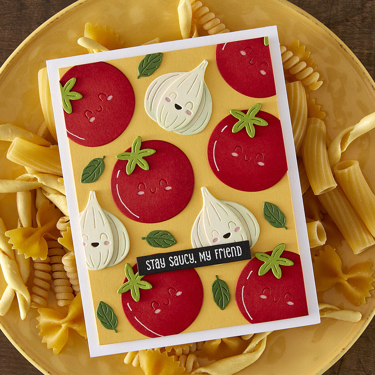 Spellbinders - Stay Saucy Clear Stamp Set from the Buon Appetito Collection