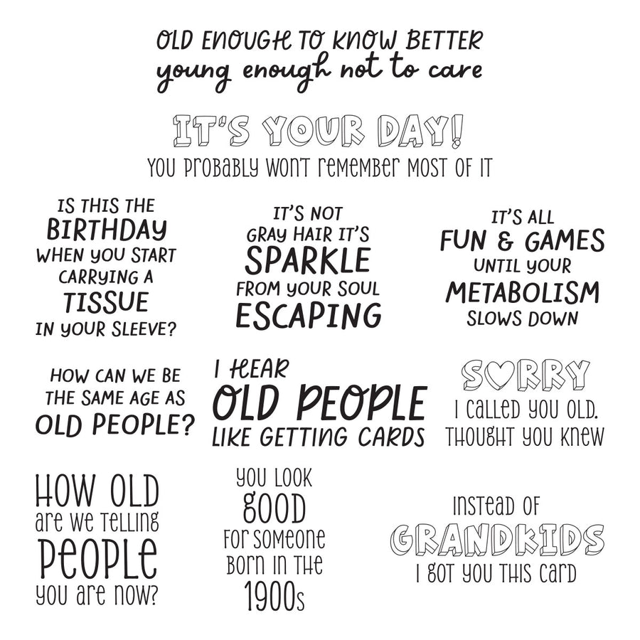 Spellbinders - Birthday Laughs Sentiments Clear Stamp Set