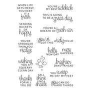 Spellbinders - Shiny New Day Sentiments Clear Stamp Set
