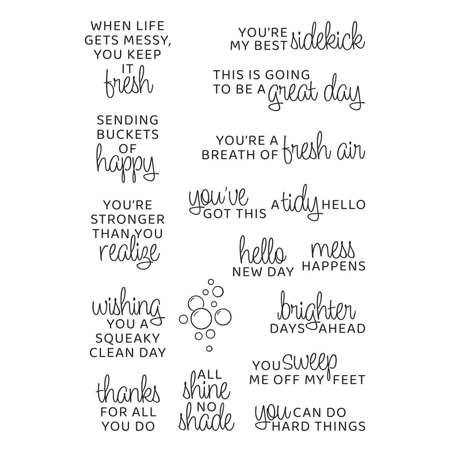 Spellbinders - Shiny New Day Sentiments Clear Stamp Set