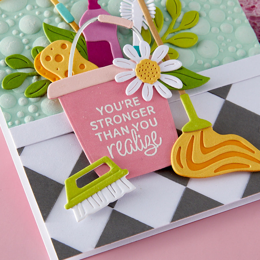 Spellbinders - Shiny New Day Sentiments Clear Stamp Set
