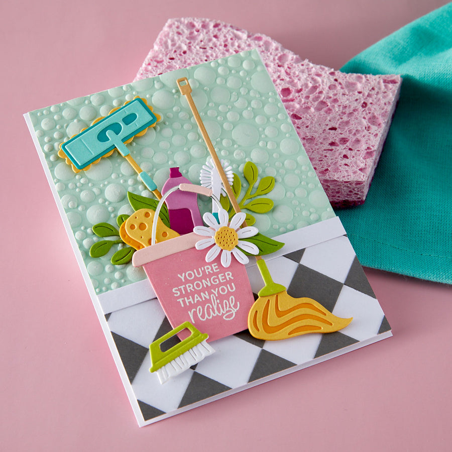 Spellbinders - Shiny New Day Sentiments Clear Stamp Set