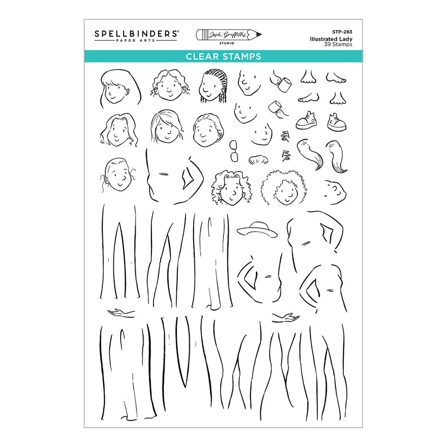 Spellbinders - Illustrated Lady Clear Stamp Set by Josh Griffiths Studio