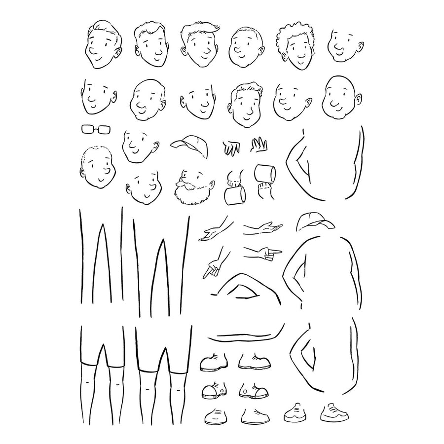 Spellbinders - Illustrated Man Clear Stamp Set by Josh Griffiths Studio