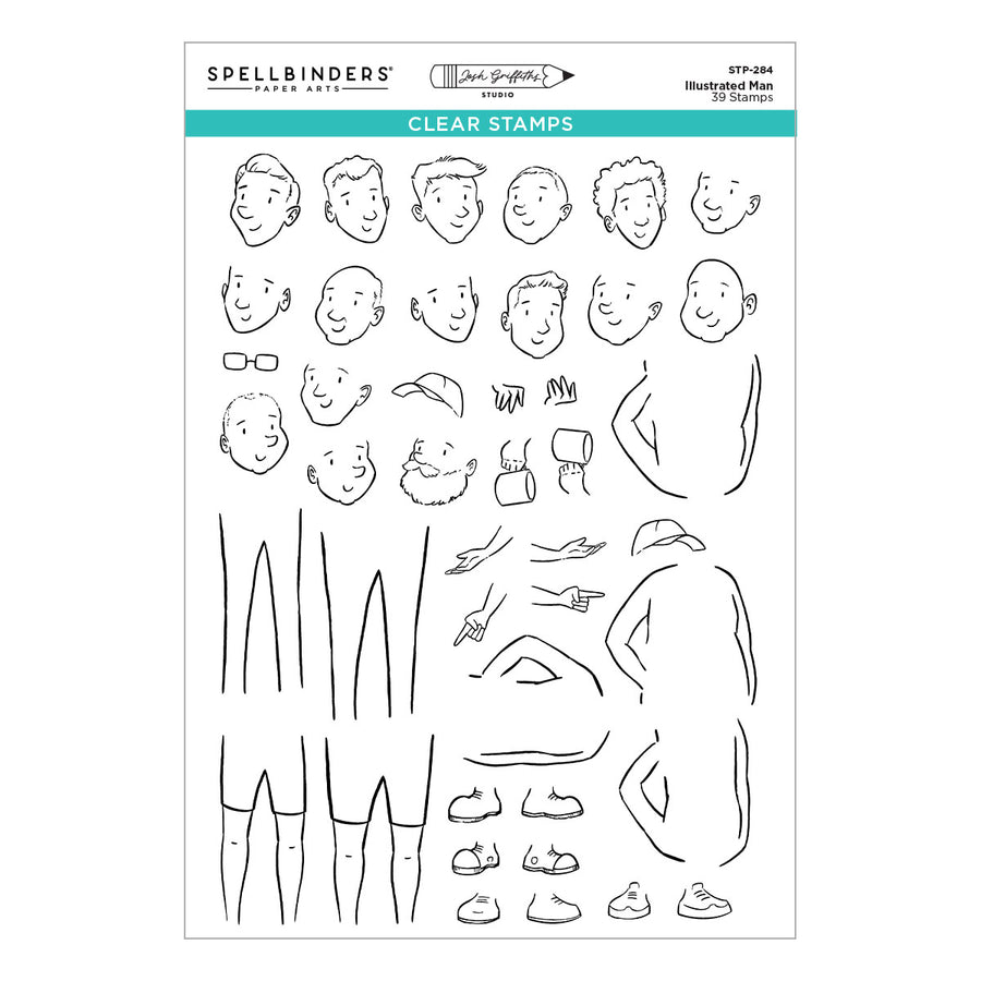 Spellbinders - Illustrated Man Clear Stamp Set by Josh Griffiths Studio