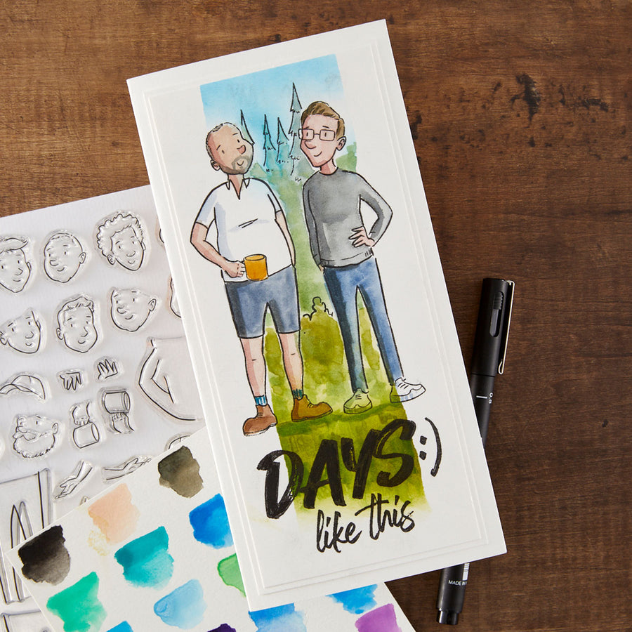 Spellbinders - Illustrated Man Clear Stamp Set by Josh Griffiths Studio