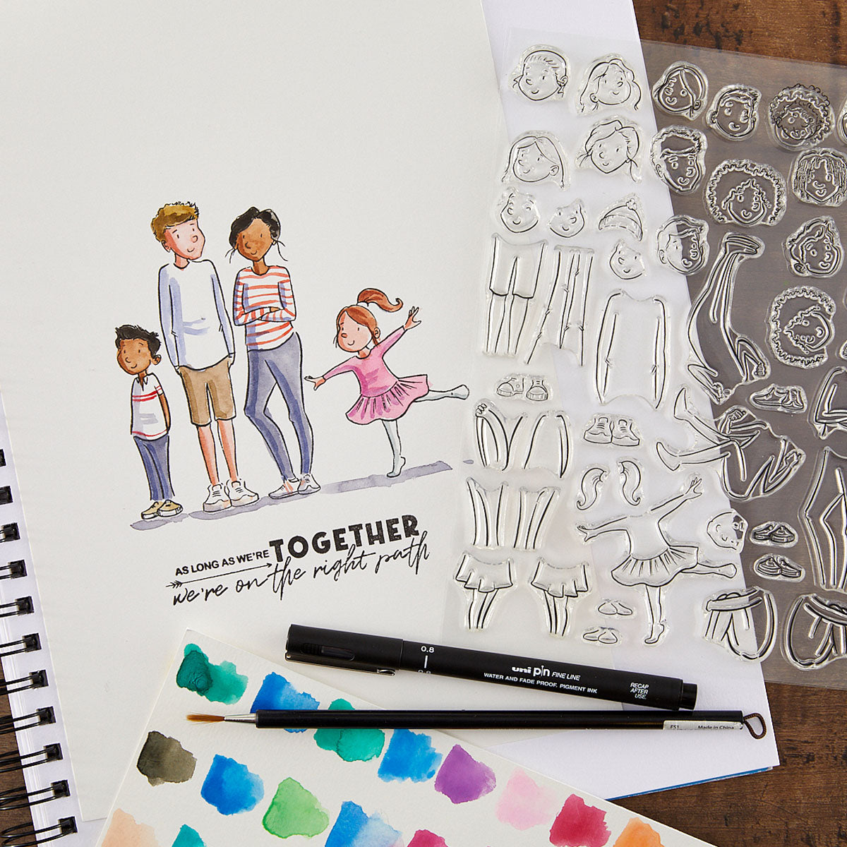 Spellbinders - Illustrated Boys & Girls Clear Stamp Set by Josh Griffiths Studio
