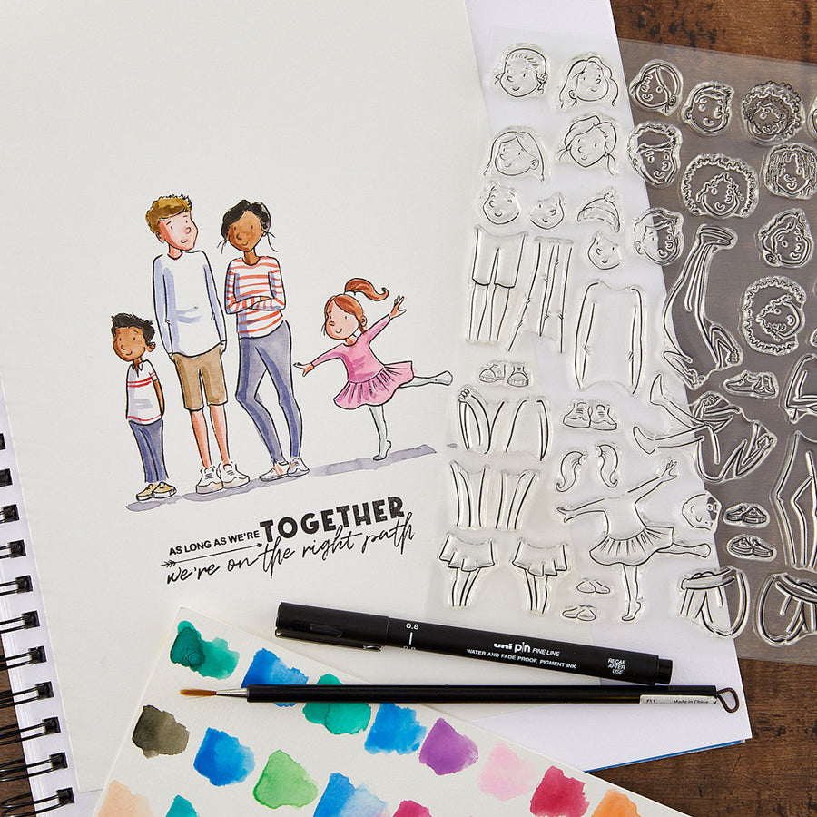Spellbinders - Illustrated Boys & Girls Clear Stamp Set by Josh Griffiths Studio
