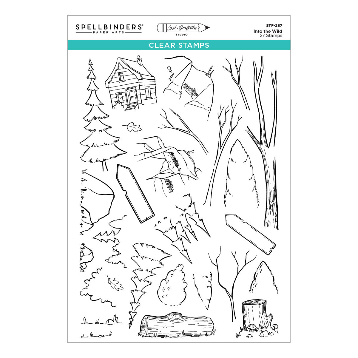 Spellbinders - Into the Wild Clear Stamp Set by Josh Griffiths Studio