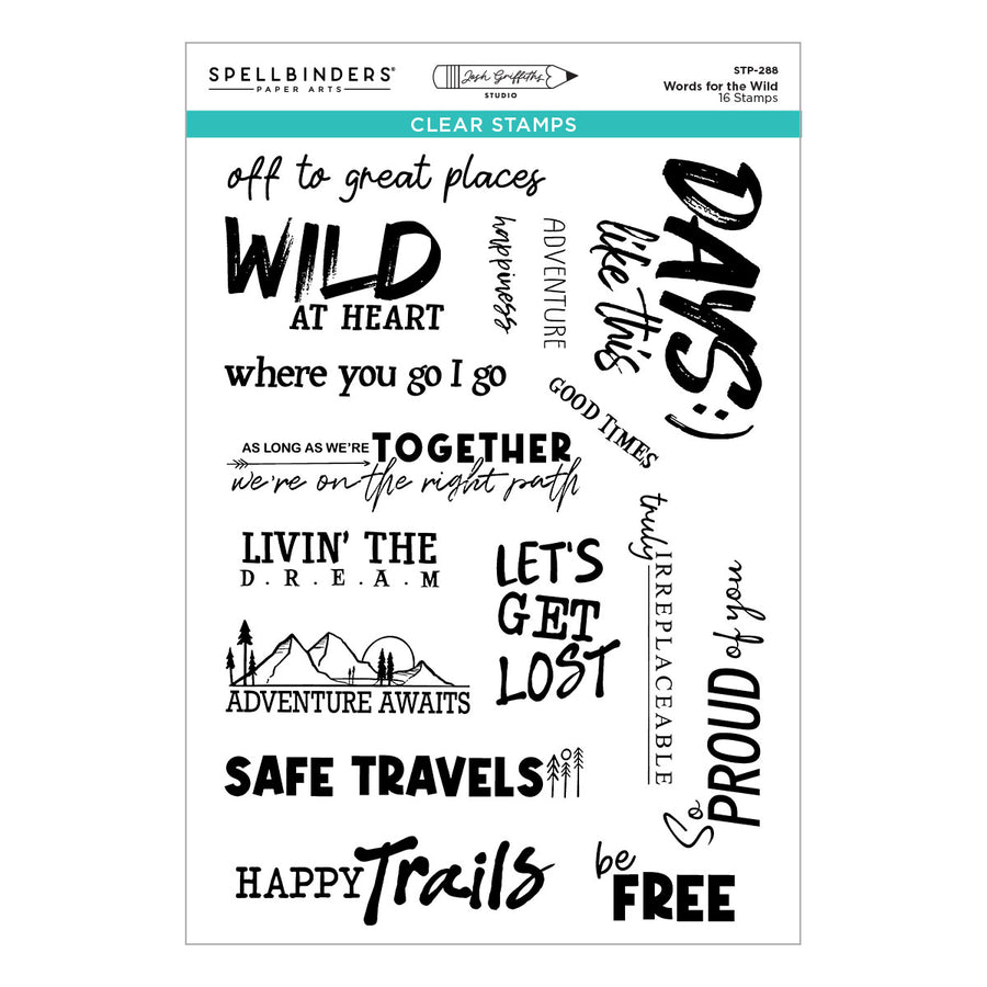 Spellbinders - Words for the Wild Clear Stamp Set by Josh Griffiths Studio