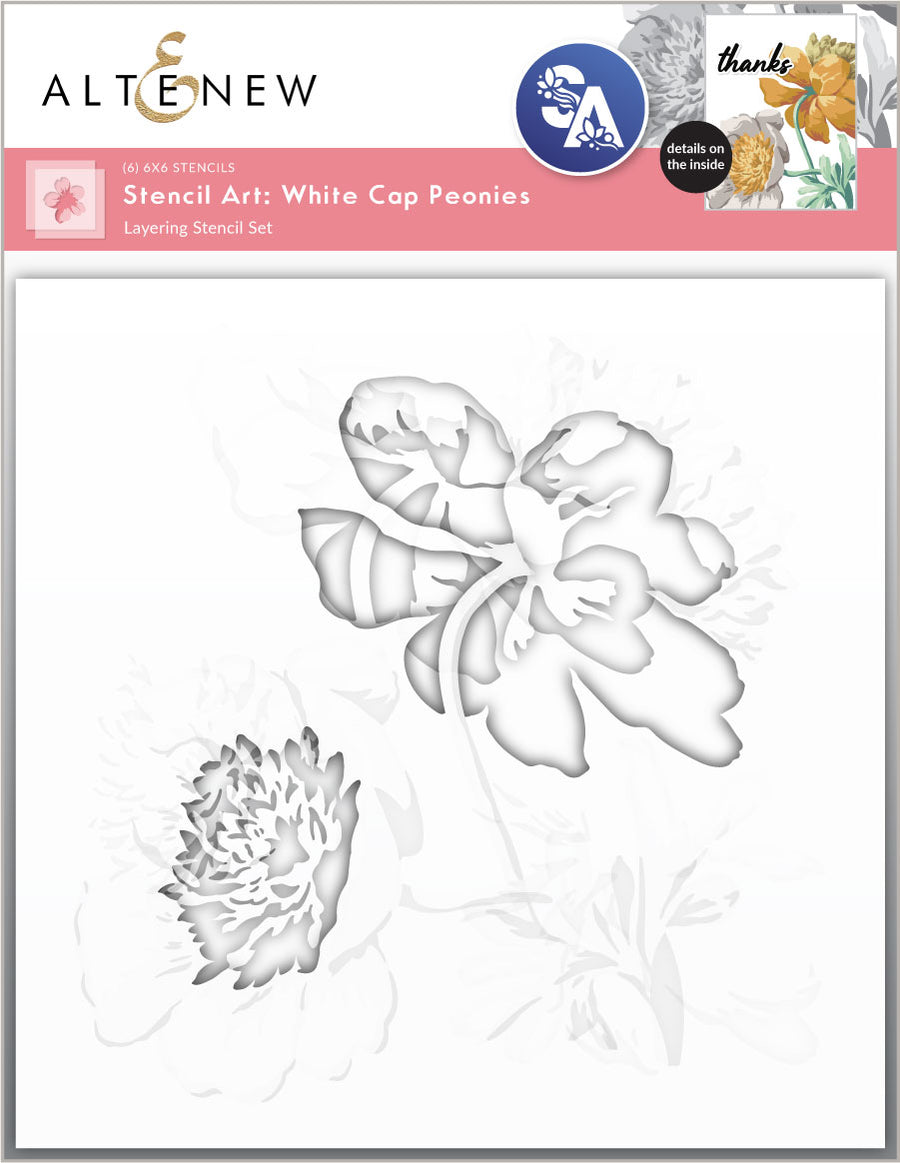 Altenew - Stencil Art: White Cap Peonies & Add-on Die Bundle