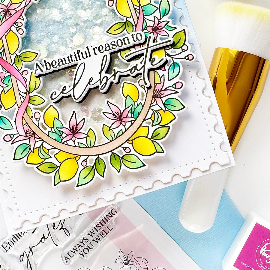 Pinkfresh Studio - Lemon Blossom Crest Stencils