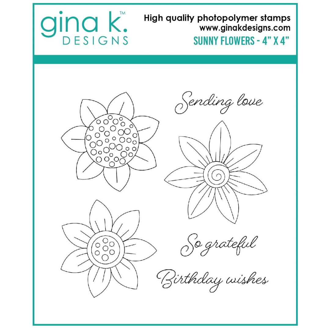 Gina K Designs Sunny Flowers Stamps MINI