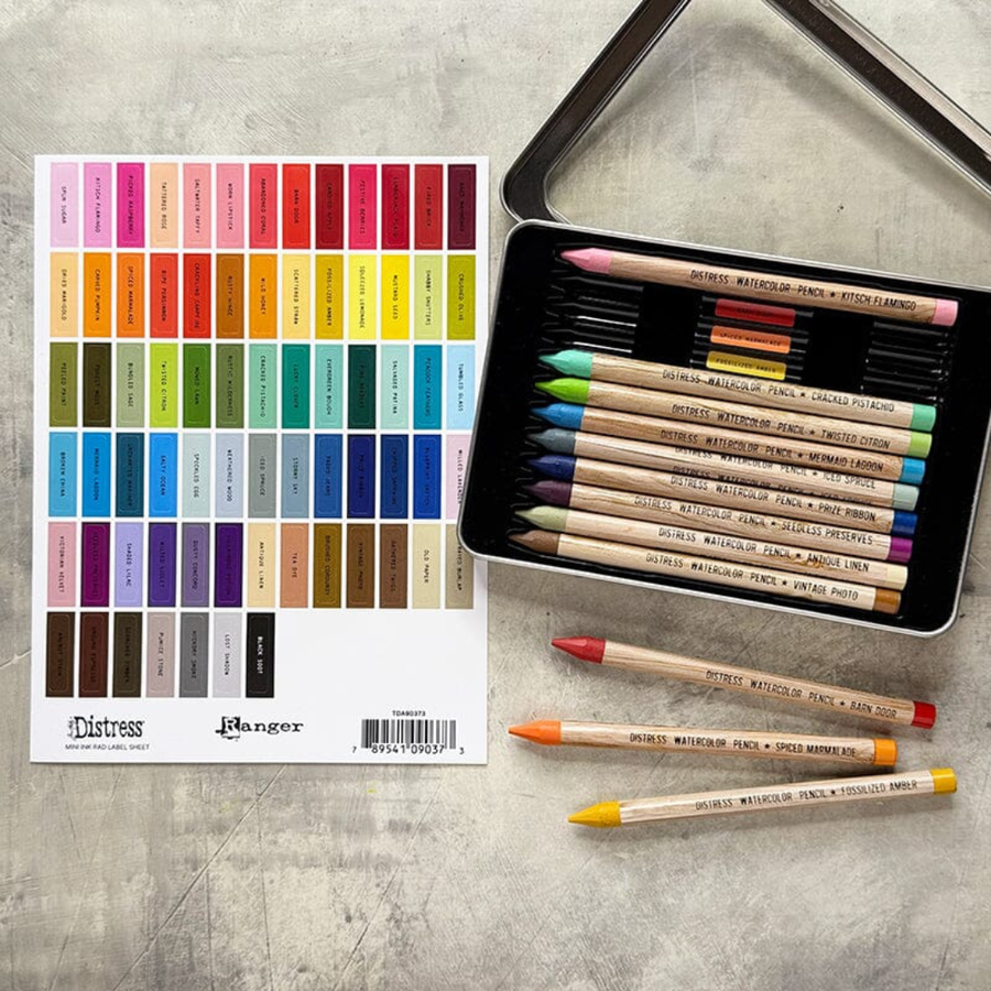 Tim Holtz - Distress Mini Ink Pad Label Sheets - Black