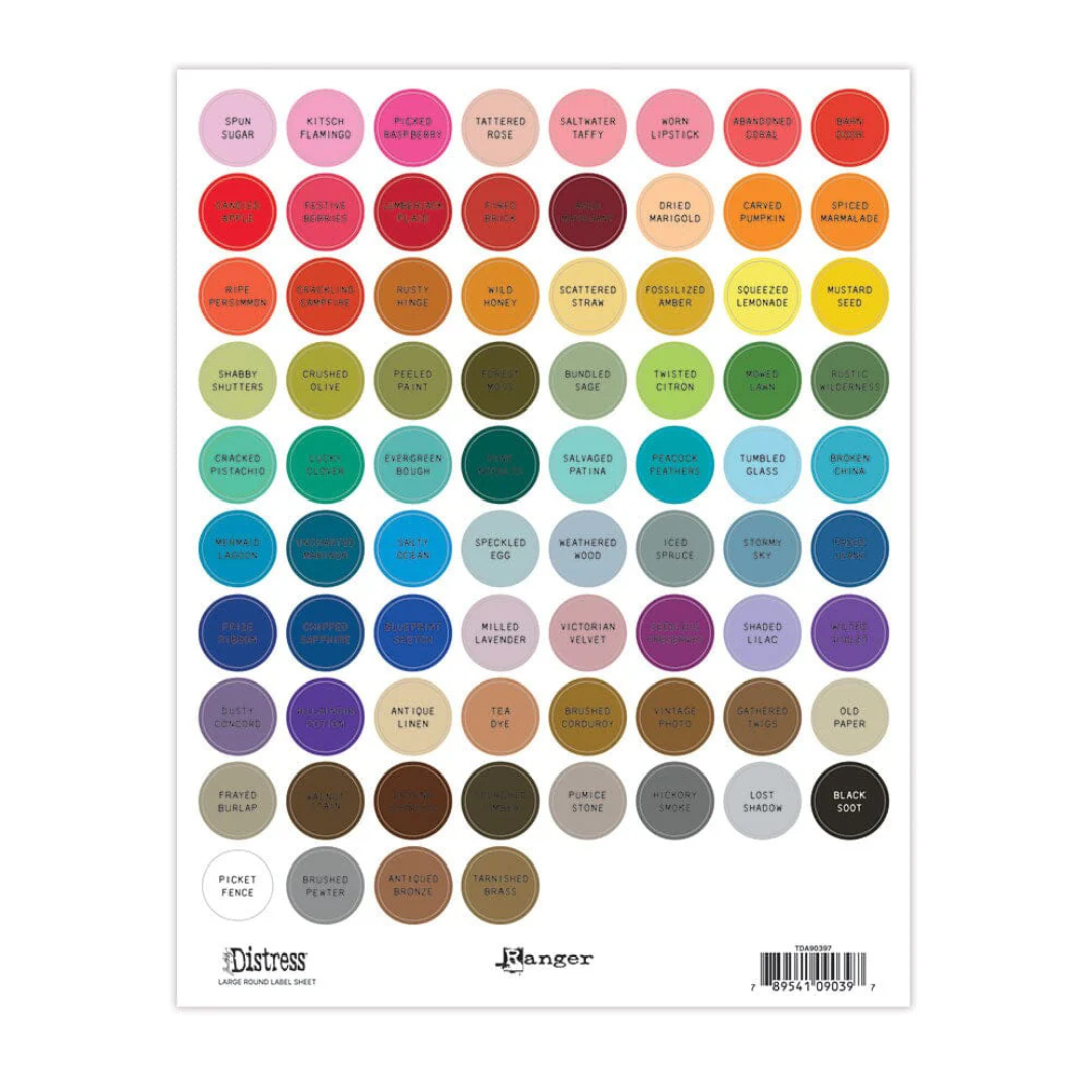 Tim Holtz - Distress Large Round Label Sheets - Black