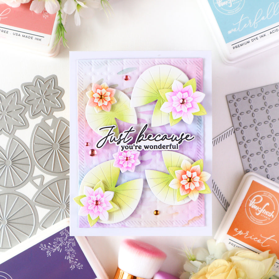Pinkfresh Studio - Tranquil Water Lilies Stencils