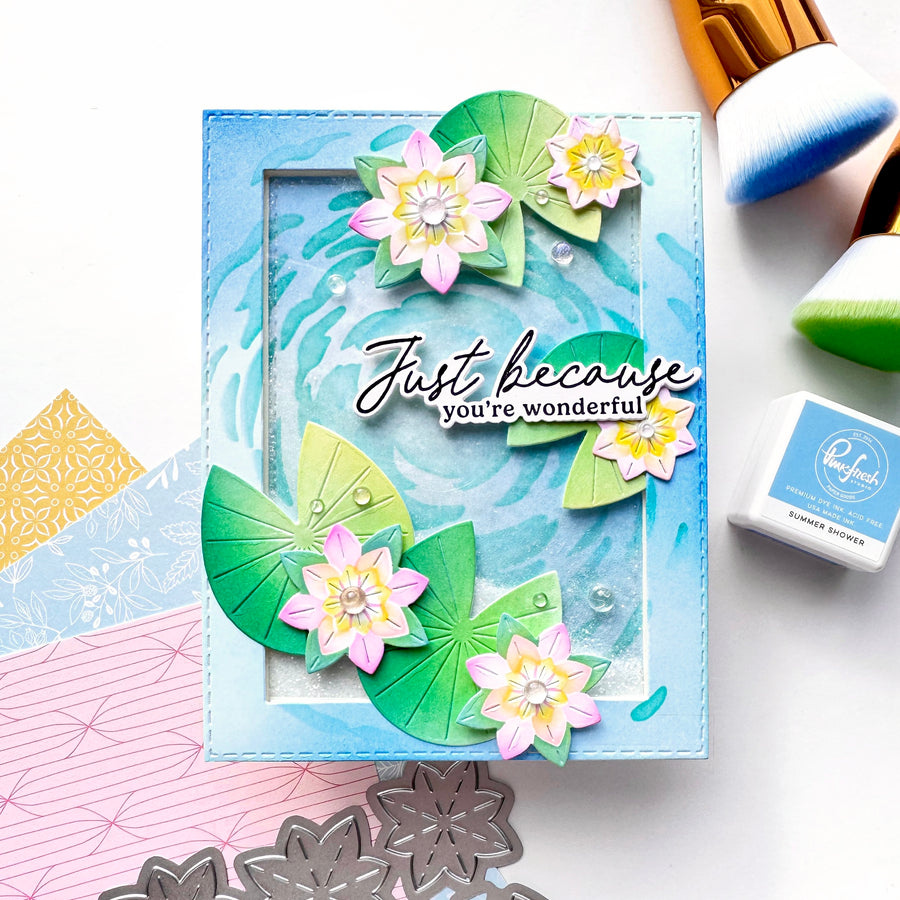 Pinkfresh Studio - Tranquil Water Lilies Stencils