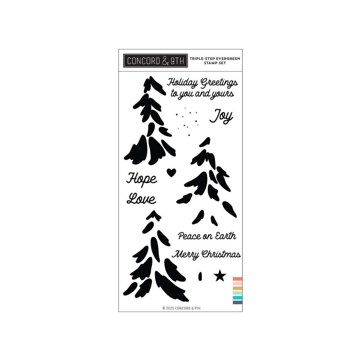 Concord & 9th - Triple-step Evergreen Stamp Set