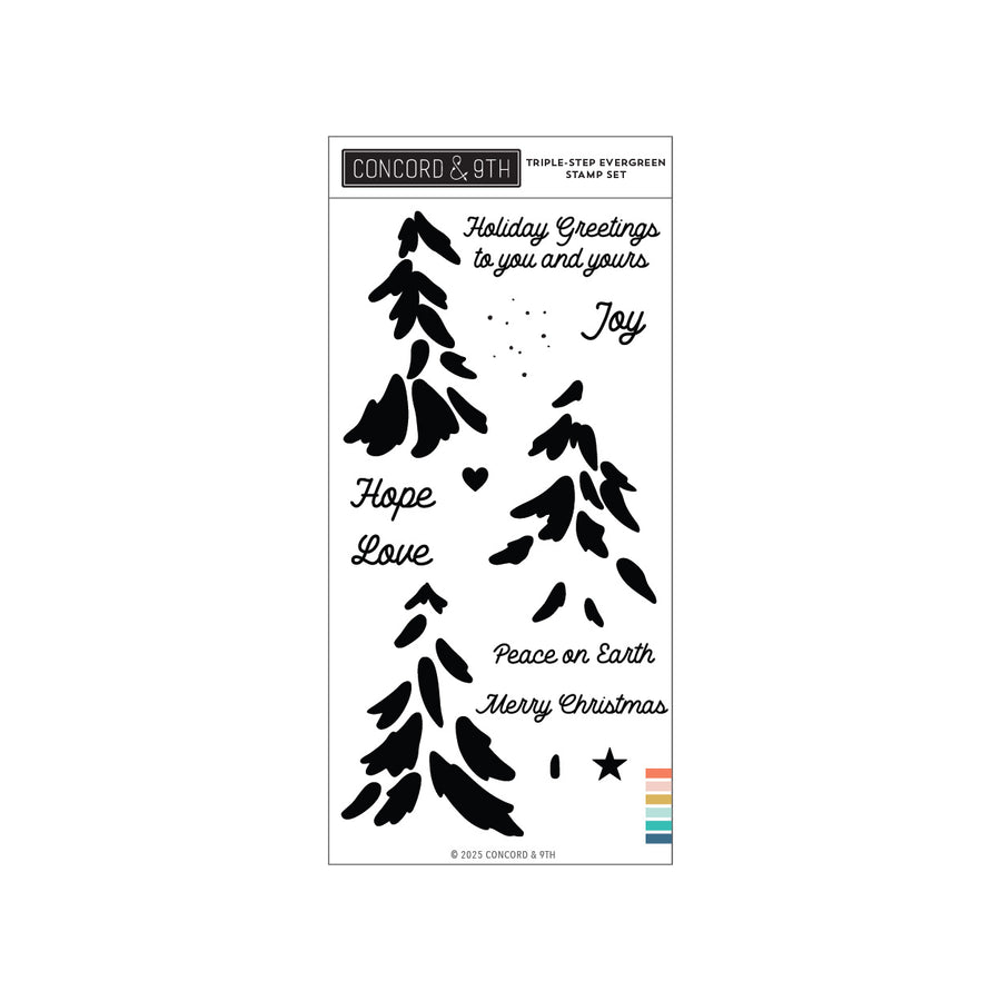 Concord & 9th - Triple-step Evergreen Stamp Set