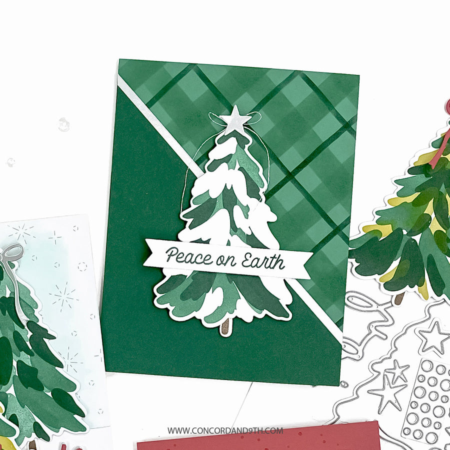 Concord & 9th - Triple-step Evergreen Stamp Set