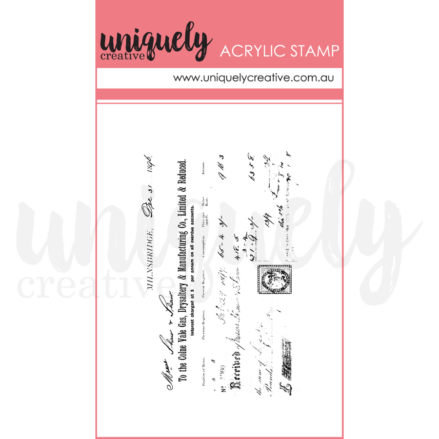 Uniquely Creative - Vintage Receipt Mark Making Mini Stamp
