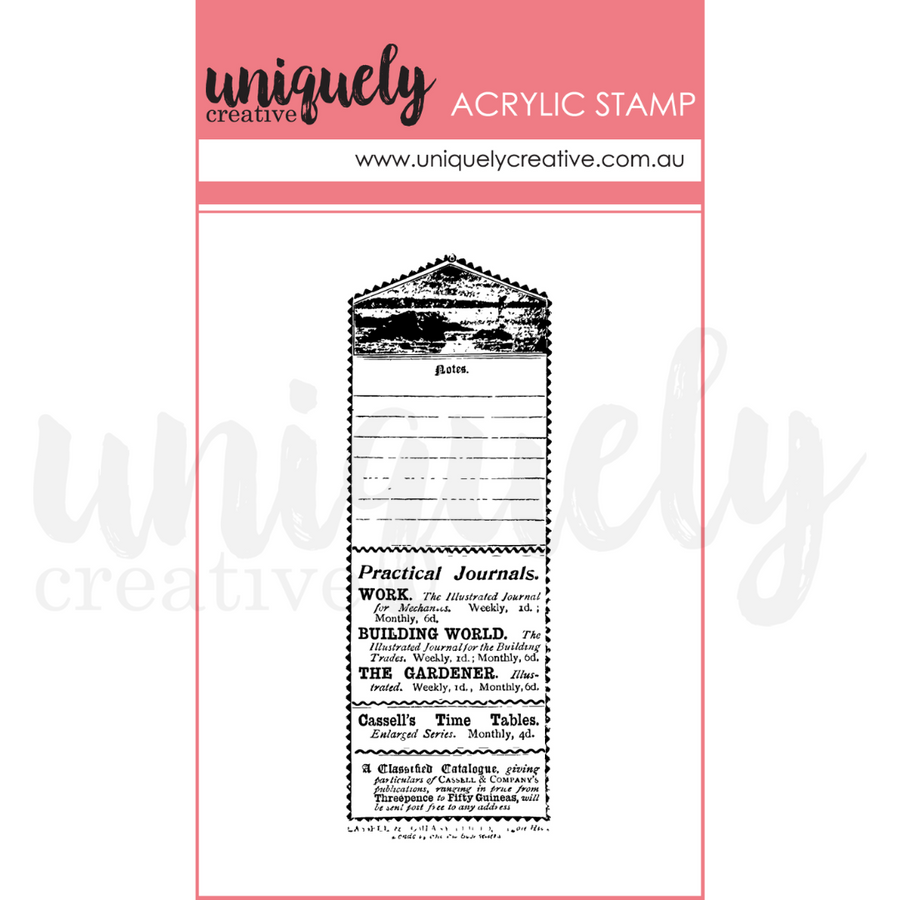Uniquely Creative - Vintage Advert Mark Making Mini Stamp