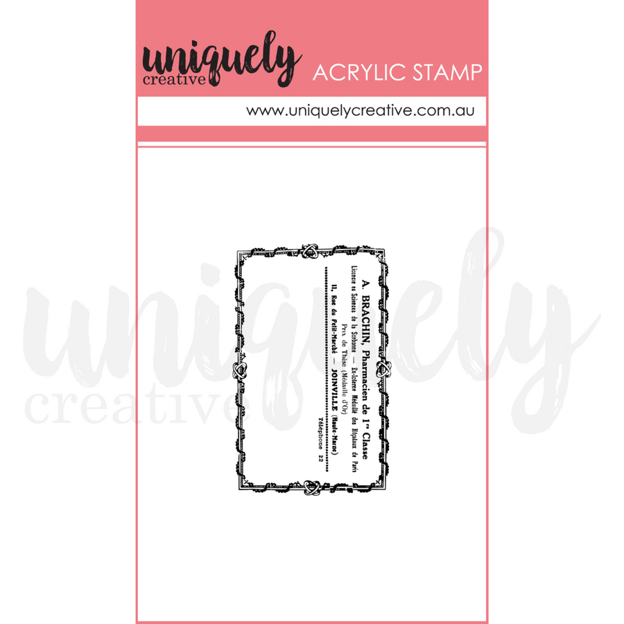 Uniquely Creative - Vintage Pharmacy Mark Making Mini Stamp