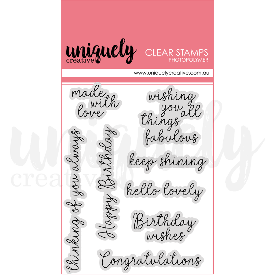 Uniquely Creative - Celebration Sentiments Stamp (Paperbark Blooms Collection)