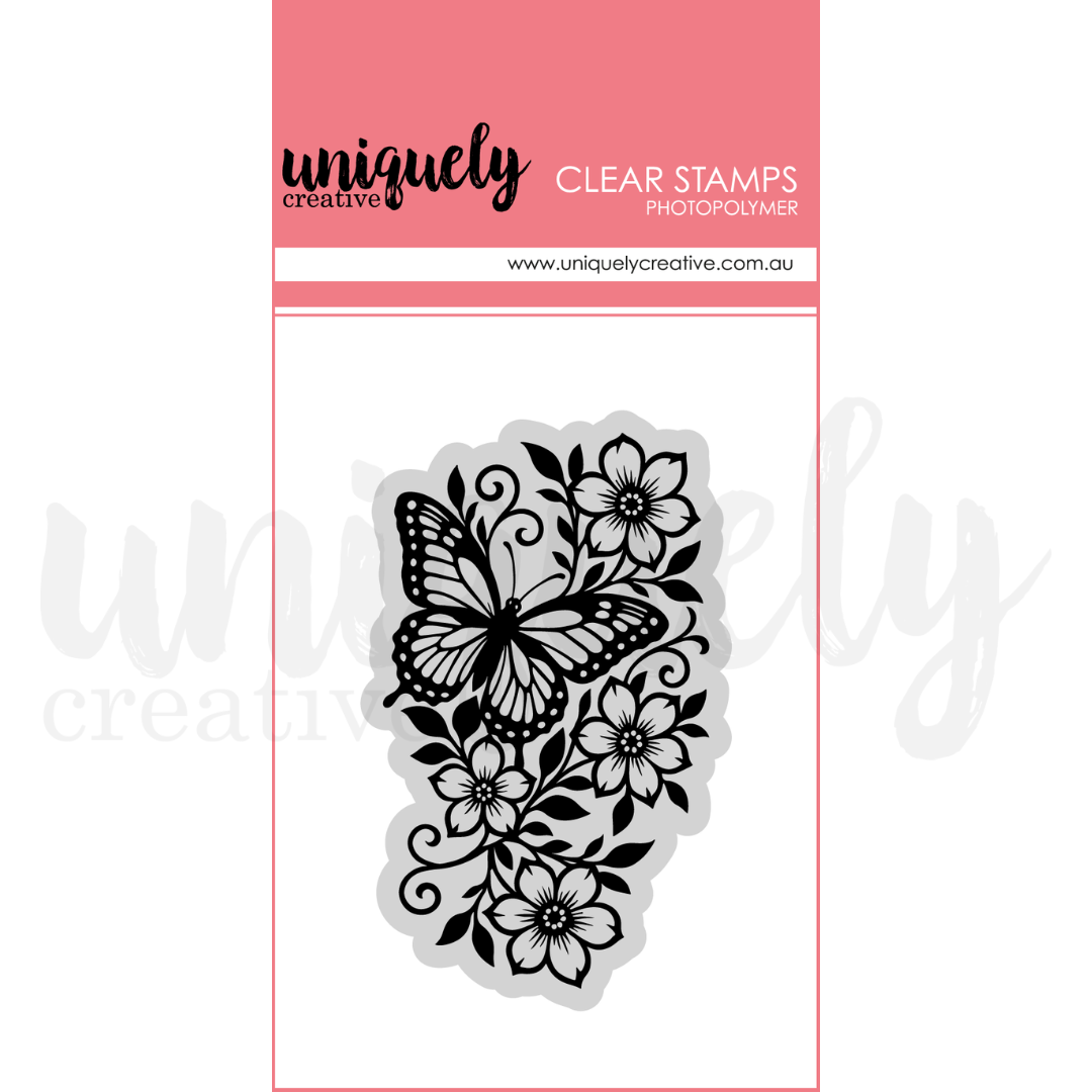 Uniquely Creative - Wings & Wildflowers Photopolymer Stamp (Tea & Tranquility Collection)