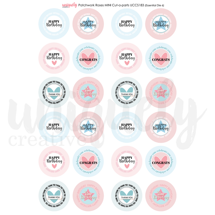 Uniquely Creative - Patchwork Roses Cut-a-Part Sheet Mini