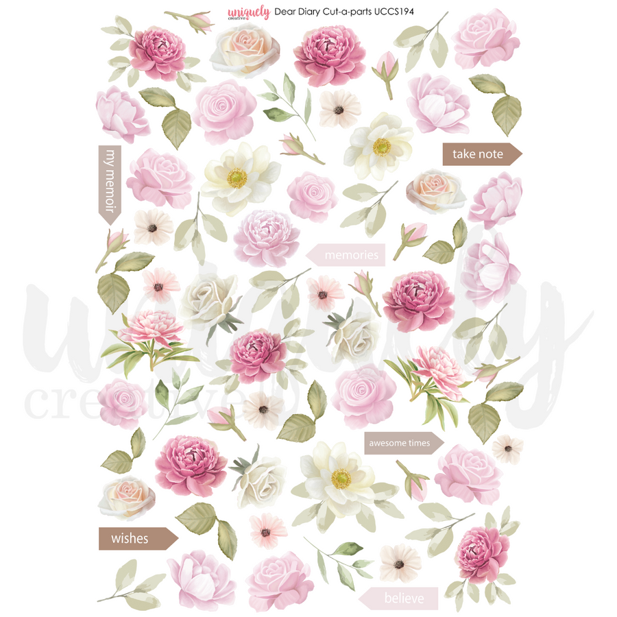 Uniquely Creative - Dear Diary Cut-a-Part Sheet