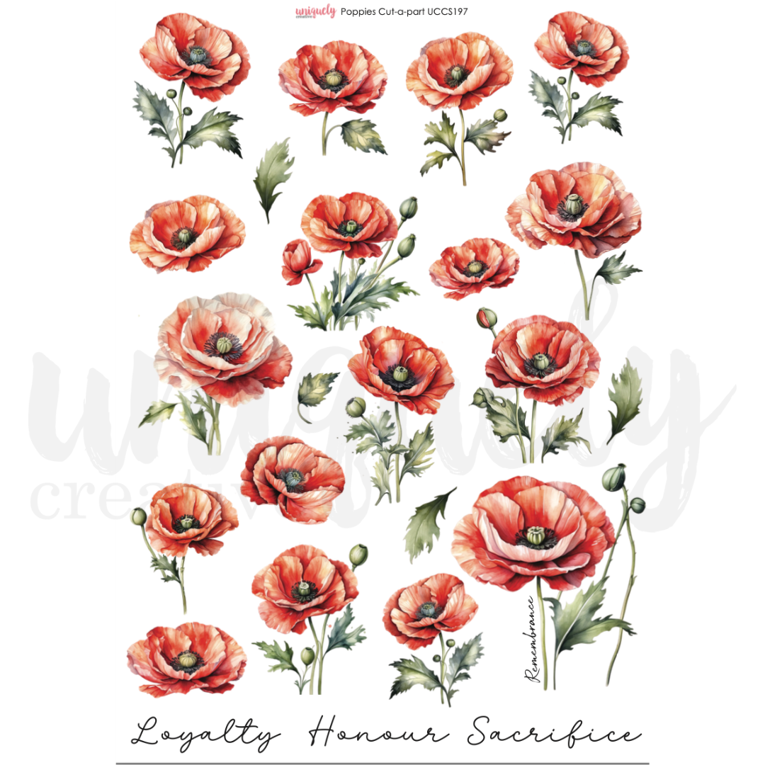 Uniquely Creative - Poppies Cut-a-Part Sheet