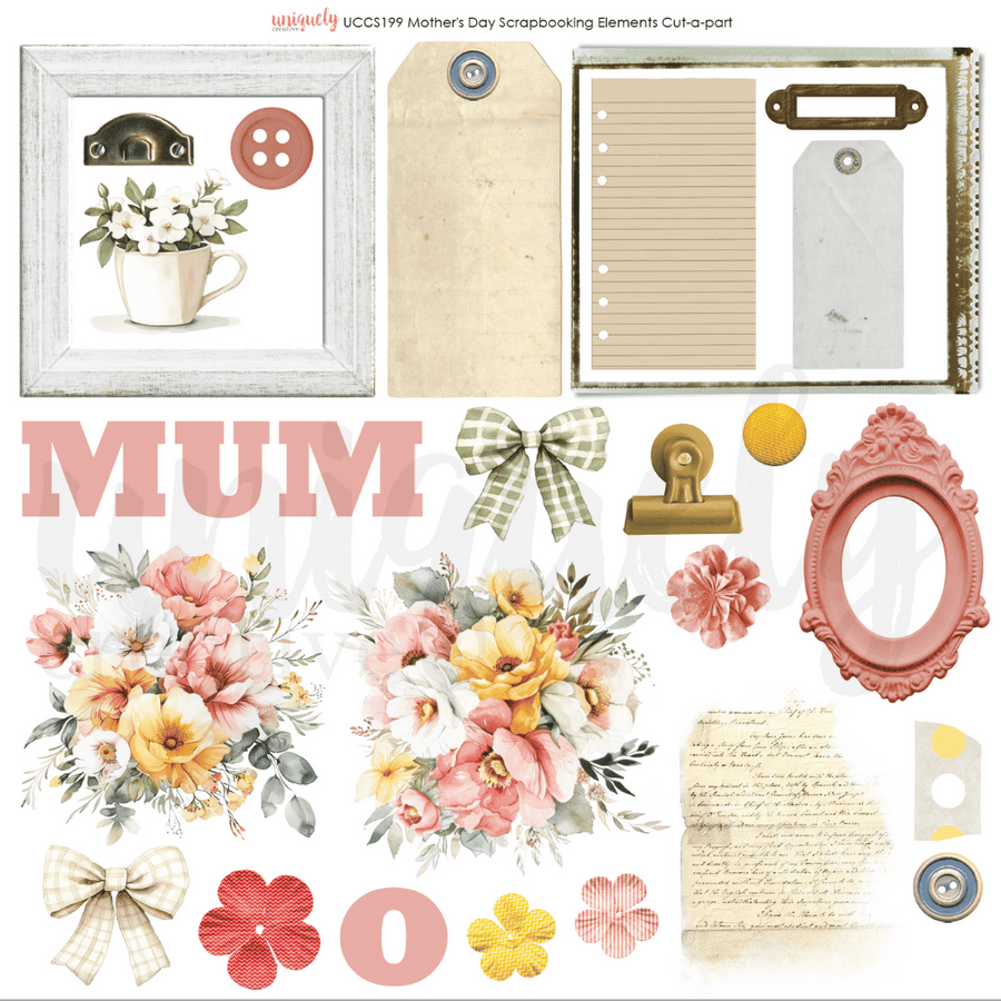 Uniquely Creative - Mother's Day Scrapbooking Elements Cut-a-Part Sheet