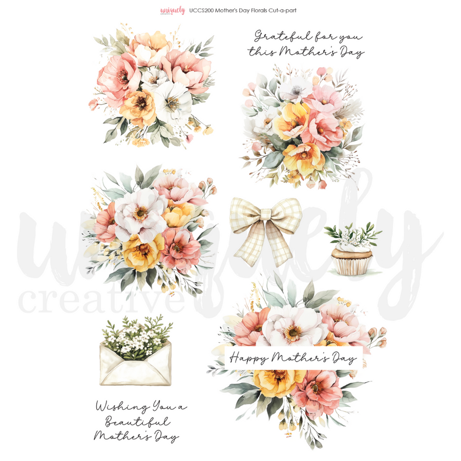 Uniquely Creative - Mother's Day Florals Cut-a-Part Sheet